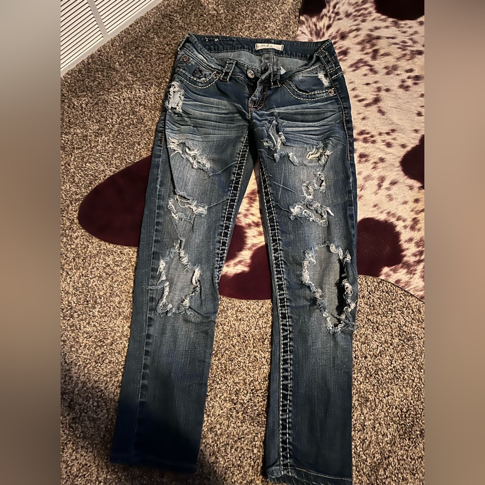Vintage Silver Jeans with rips